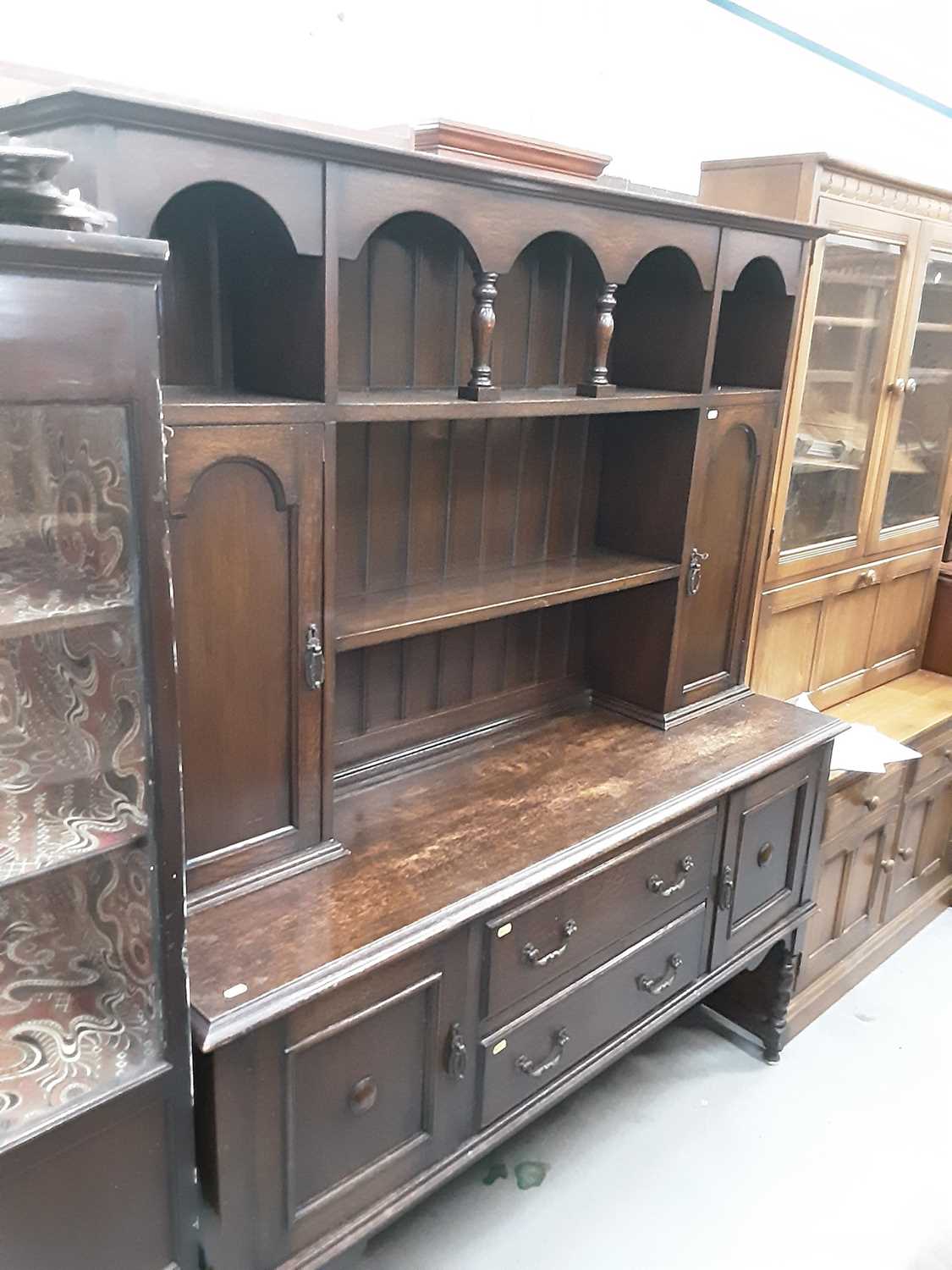 Lot 936 - 1920's oak two height dresser