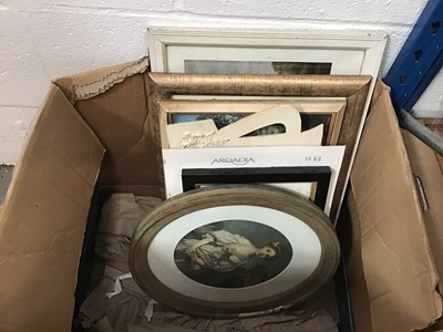 Lot 98 - Mixed lot of pictures to include Edwardian watercolour, Stubbs print and others