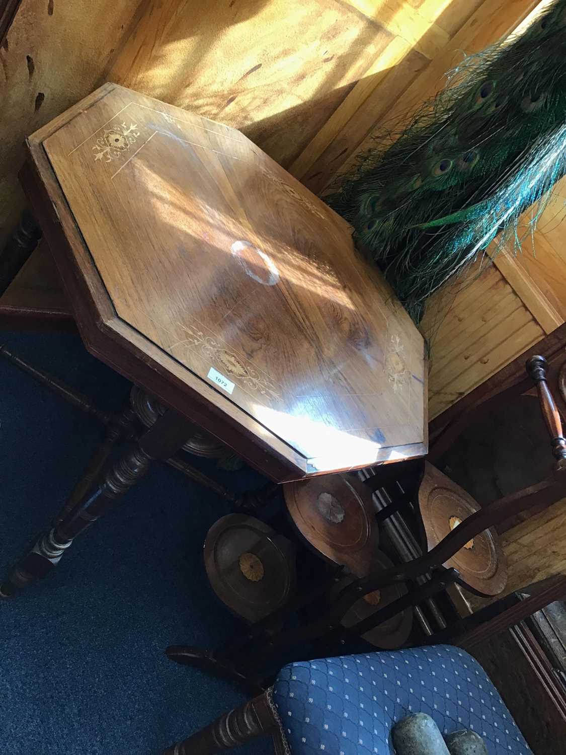 Lot 1072 - Inlaid octagonal Edwardian table