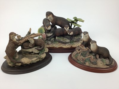 Lot 59 - Quantity of Boder fine arts figures, mostly Otters