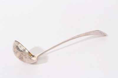 Lot 273 - Georgian Scottish provincial silver ladle possibly Perth, maker William Ritchie C. 1796 - 1814, 15.5cm in length