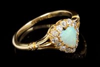 Lot 657 - Late Victorian 18ct gold opal and diamond...