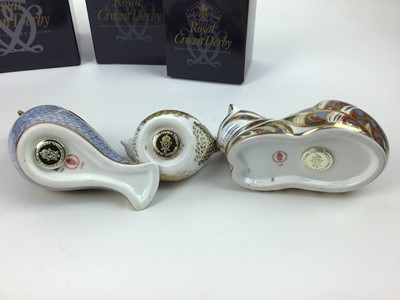 Lot 83 - Eight Royal Crown Derby paperweights (five boxed)