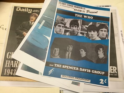 Lot 267 - Folder of facsimiles of1960's pop groups, football and American car prints, approx 40