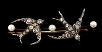 Lot 660 - Late Victorian diamond and pearl bar brooch...