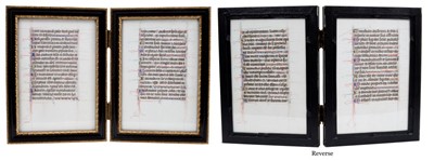 Lot 34 - Two 15th century illuminated leaves from a book of hours