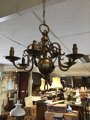Lot 212 - Dutch style brass chandelier