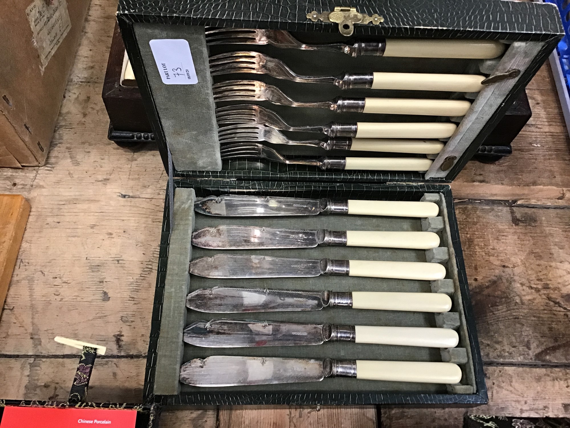 Lot 73 - Canteen of cutlery and fish knives