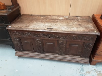 Lot 1265 - 17th century and later Continental carved oak cassone