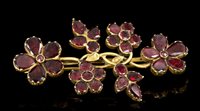 Lot 670 - George III garnet floral spray brooch with...