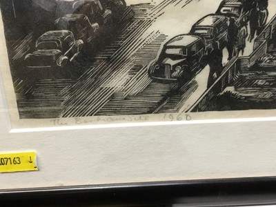 Lot 219 - Geoff Miller signed etching - post war city landscape around Barbican - please advise