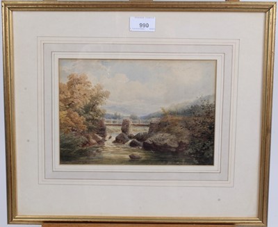 Lot 135 - Peace Sykes (Exh. 1886-1900) watercolour - A Stone Bridge over a Torrent, signed, in glazed gilt frame