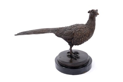 Lot 853 - Contemporary bronze sculpture of a pheasant