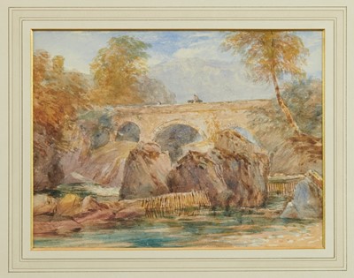 Lot 985 - David Cox (1783 - 1859), watercolour - Rocks near Bettws-y-Coed, signed and dated 1846, in glazed gilt frame