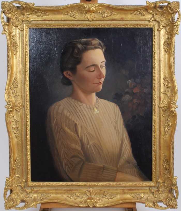 Lot 961 - Andre De Moller, oil on canvas - portrait of