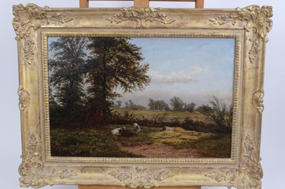 Lot 966 - C. Wilde, 19th century oil on canvas - cattle grazing, signed and dated, in gilt frame