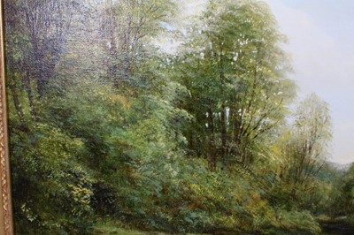Lot 58 - Peter Snell (b.1935), oil on canvas - river landscape, signed, in gilt frame