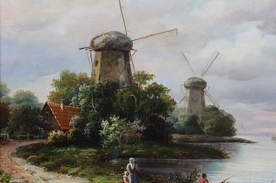 Lot 71 - Van Peeters, 20th century oil on panel - Dutch canal view, signed, in gilt frame
