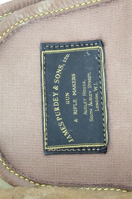 Lot 837 - Purdy & Sons leather and canvas gun sling, together with another similar unnamed, both initialled P.A.L.S.