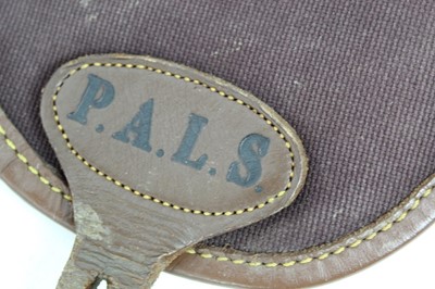 Lot 837 - Purdy & Sons leather and canvas gun sling, together with another similar unnamed, both initialled P.A.L.S.