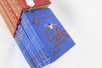 Lot 856 - Books - twelve volumes, John Leech illustrated Jorrocks, six in half calf leather and six in coloured cloth