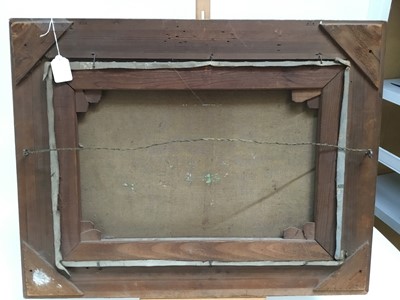 Lot 109 - Bahl, early 20th century oil on canvas - shipping in an estuary, signed and dated 1915, in gilt frame, 38cm x 54cm