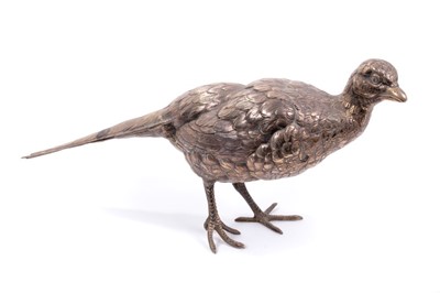 Lot 884 - Contemporary silver model of a pheasant