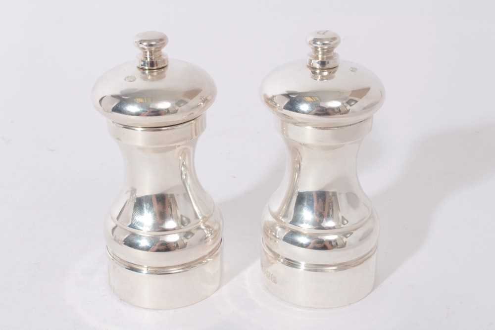 Lot 339 - Pair of contemporary silver pepper grinders