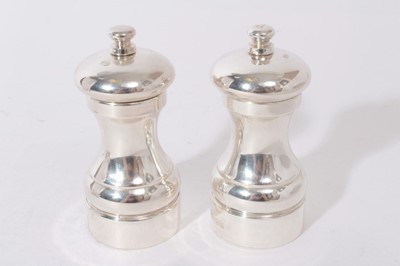 Lot 339 - Pair of contemporary silver pepper grinders