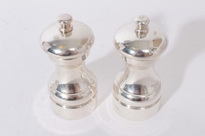 Lot 339 - Pair of contemporary silver pepper grinders