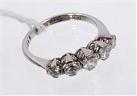 Lot 689 - Diamond five-stone ring with five graduated...