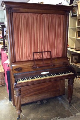 Lot 1267 - Rare Regency mahogany transitional upright piano by Robert Wornum