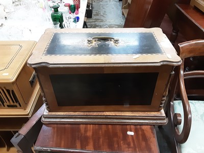Lot 1001 - Victorian ,New Family Sewing Machine' with original instruction booklet, in a parquetry inlaid walnut case