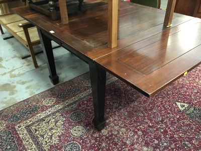 Lot 961 - Edwardian mahogany draw leaf dining table together with an Edwardian mahogany oval gateleg dining table on ball and claw feet