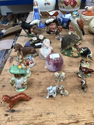 Lot 61 - Collection of various ceramics to include Beswick Beatrix Potter, Beswick eagle, Royal Doulton character jugs, Jasperware and others