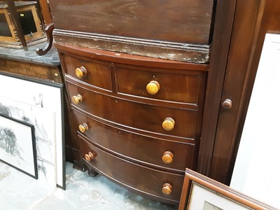 Lot 1004 - Victorian mahogany bow front chest of drawers