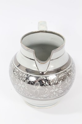 Lot 55 - Pearlware glazed silver resist jug, c.1810-20