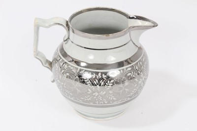 Lot 206 - Pearlware glazed silver resist jug, c.1810-20