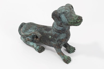 Lot 721 - Chinese bronze figure of a dog