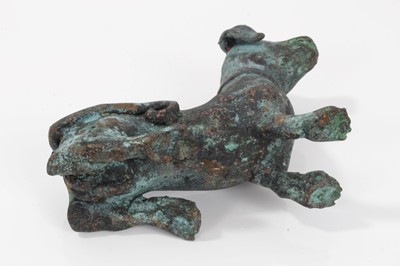 Lot 721 - Chinese bronze figure of a dog