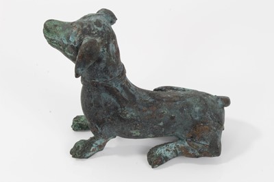 Lot 721 - Chinese bronze figure of a dog