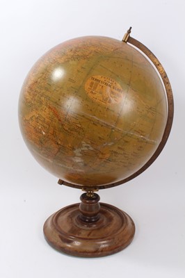 Lot 712 - Second quarter of the  20th century Philip's 19 inch terrestrial globe on turned wooden stand