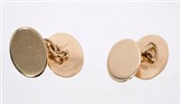 Lot 699 - Pair early 20th century 15ct gold cufflinks