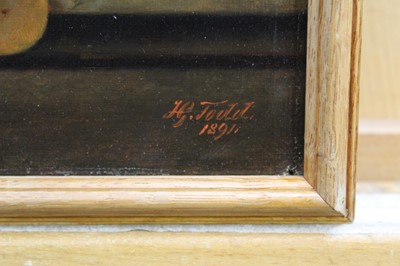 Lot 1055 - Henry George Todd pair of still life oils on canvas