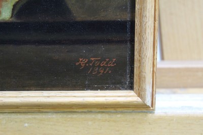 Lot 1055 - Henry George Todd pair of still life oils on canvas