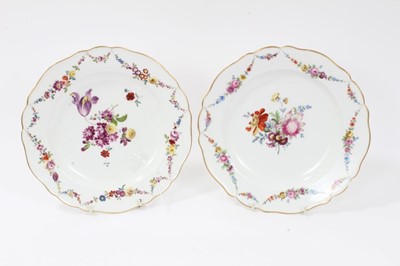 Lot 34 - Two Meissen flower painted plates, c.1775