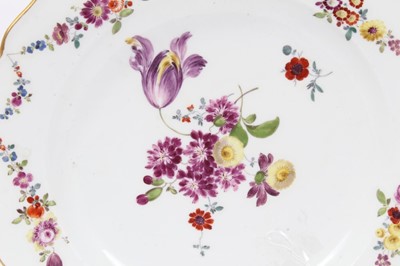 Lot 34 - Two Meissen flower painted plates, c.1775