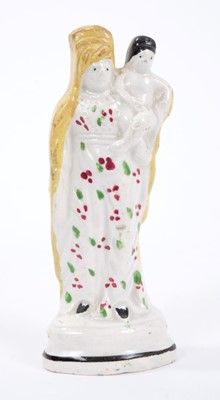 Lot 51 - Pearlware figure of the Madonna and Child, c.1800-10