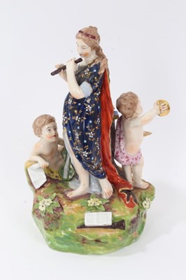 Lot 53 - Continental porcelain group, emblematic of Music, in Derby style