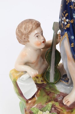Lot 128 - Continental porcelain group, emblematic of Music, in Derby style